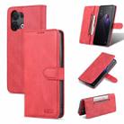 For OPPO Reno8 AZNS Dream II Skin Feel Horizontal Flip Leather Case(Red) - 1