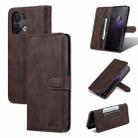 For OPPO Reno8 AZNS Dream II Skin Feel Horizontal Flip Leather Case(Coffee) - 1