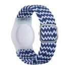 Tracking Locator Nylon Weave Wristband Anti-Lost TPU Case For Apple Airtag(Blue White) - 1