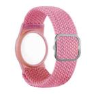 Tracking Locator Nylon Weave Wristband Anti-Lost TPU Case For Apple Airtag(Pink) - 1