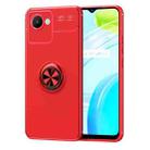 For OPPO Realme C30 Metal Ring Holder TPU Phone Case(Red) - 1