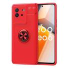 For vivo T2 Metal Ring Holder TPU Phone Case(Red) - 1