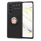 For Huawei nova 10/nova 10 Pro Metal Ring Holder TPU Phone Case(Black+Rose Gold) - 1