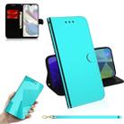 For Galaxy A70e Lmitated Mirror Surface Horizontal Flip Leather Case with Holder & Card Slots & Wallet & Lanyard(Mint Green) - 1