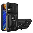 For Xiaomi Poco F4/Redmi K40S Sliding Camshield Card Phone Case(Black) - 1