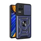 For Xiaomi Poco F4/Redmi K40S Sliding Camera Design TPU + PC Phone Case(Blue) - 1