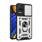 For Xiaomi Poco F4/Redmi K40S Sliding Camera Design TPU + PC Phone Case(Silver) - 1