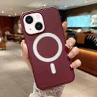 For iPhone 14 Plus MagSafe Magnetic Phone Case (Wine Red) - 1