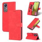 For Xiaomi 12 Lite AZNS Skin Feel Calf Texture Flip Leather Phone Case(Red) - 1