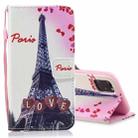 For iPhone 14 Painted Pattern Horizontal Flip Leather Phone Case (Love Tower) - 1