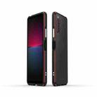 For Sony Xperia 10 Ⅳ Aurora Series Lens Protector + Metal Frame Protective Phone Case(Black+Red) - 1