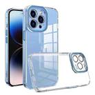 For iPhone 14 Pro TPU + Acrylic Transparent Phone Case with Lens Film(Blue) - 1