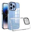 For iPhone 14 Pro Max TPU + Acrylic Transparent Phone Case with Lens Film (Black) - 1