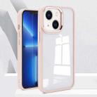 For iPhone 14 Charming Pupil II Transparent PC + TPU Phone Case (Sand Pink) - 1