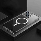 Transparent MagSafe Magnetic Phone Case with Lens Film For iPhone 14(Black) - 1