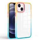 For iPhone 14 Plus Colorful Gradient Phone Case (Orange + Light Green) - 1