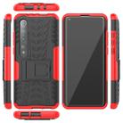 For Xiaomi Mi 10 Tire Texture Shockproof TPU+PC Protective Case with Holder(Red) - 4