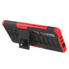 For Xiaomi Mi 10 Tire Texture Shockproof TPU+PC Protective Case with Holder(Red) - 5