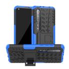 For Xiaomi Mi 10 Tire Texture Shockproof TPU+PC Protective Case with Holder(Blue) - 1