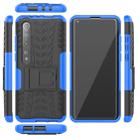For Xiaomi Mi 10 Tire Texture Shockproof TPU+PC Protective Case with Holder(Blue) - 4
