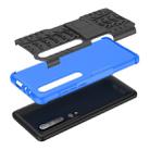 For Xiaomi Mi 10 Tire Texture Shockproof TPU+PC Protective Case with Holder(Blue) - 6