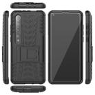 For Xiaomi Mi 10 Tire Texture Shockproof TPU+PC Protective Case with Holder(Black) - 4