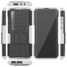 For Xiaomi Mi 10 Tire Texture Shockproof TPU+PC Protective Case with Holder(White) - 4