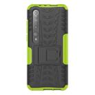 For Xiaomi Mi 10 Tire Texture Shockproof TPU+PC Protective Case with Holder(Green) - 2
