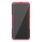 For Xiaomi Mi 10 Tire Texture Shockproof TPU+PC Protective Case with Holder(Rose Red) - 3