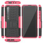 For Xiaomi Mi 10 Tire Texture Shockproof TPU+PC Protective Case with Holder(Rose Red) - 4