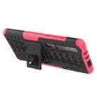 For Xiaomi Mi 10 Tire Texture Shockproof TPU+PC Protective Case with Holder(Rose Red) - 5