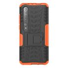 For Xiaomi Mi 10 Tire Texture Shockproof TPU+PC Protective Case with Holder(Orange) - 2
