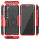 For Xiaomi Mi 10 Pro Tire Texture Shockproof TPU+PC Protective Case with Holder(Red) - 4