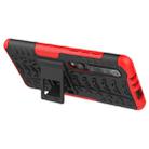 For Xiaomi Mi 10 Pro Tire Texture Shockproof TPU+PC Protective Case with Holder(Red) - 5