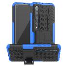 For Xiaomi Mi 10 Pro Tire Texture Shockproof TPU+PC Protective Case with Holder(Blue) - 1