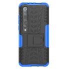 For Xiaomi Mi 10 Pro Tire Texture Shockproof TPU+PC Protective Case with Holder(Blue) - 2