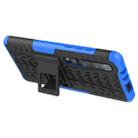 For Xiaomi Mi 10 Pro Tire Texture Shockproof TPU+PC Protective Case with Holder(Blue) - 5