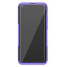 For Xiaomi Mi 10 Pro Tire Texture Shockproof TPU+PC Protective Case with Holder(Purple) - 3