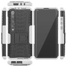 For Xiaomi Mi 10 Pro Tire Texture Shockproof TPU+PC Protective Case with Holder(White) - 4