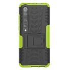 For Xiaomi Mi 10 Pro Tire Texture Shockproof TPU+PC Protective Case with Holder(Green) - 2