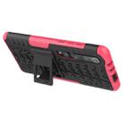 For Xiaomi Mi 10 Pro Tire Texture Shockproof TPU+PC Protective Case with Holder(Rose Red) - 5