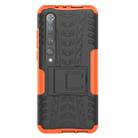 For Xiaomi Mi 10 Pro Tire Texture Shockproof TPU+PC Protective Case with Holder(Orange) - 2