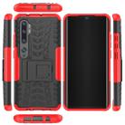 For Xiaomi Mi CC9 Pro Tire Texture Shockproof TPU+PC Protective Case with Holder(Red) - 4