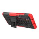 For Xiaomi Mi CC9 Pro Tire Texture Shockproof TPU+PC Protective Case with Holder(Red) - 5