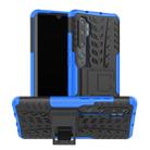 For Xiaomi Mi CC9 Pro Tire Texture Shockproof TPU+PC Protective Case with Holder(Blue) - 1