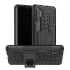 For Xiaomi Mi CC9 Pro Tire Texture Shockproof TPU+PC Protective Case with Holder(Black) - 1