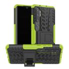 For Xiaomi Mi CC9 Pro Tire Texture Shockproof TPU+PC Protective Case with Holder(Green) - 1