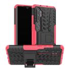 For Xiaomi Mi CC9 Pro Tire Texture Shockproof TPU+PC Protective Case with Holder(Rose Red) - 1