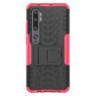 For Xiaomi Mi CC9 Pro Tire Texture Shockproof TPU+PC Protective Case with Holder(Rose Red) - 2