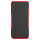 For Xiaomi Redmi Note 8T Tire Texture Shockproof TPU+PC Protective Case with Holder(Red) - 3